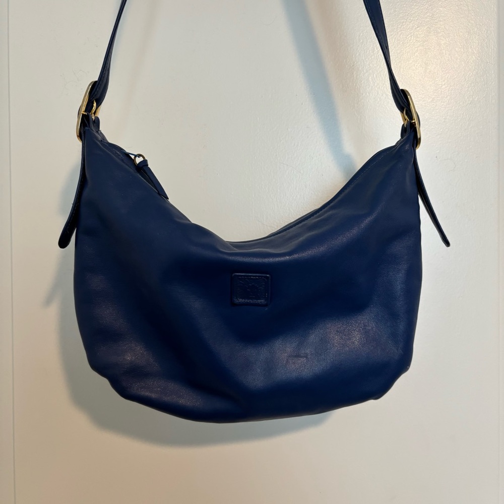 Vintage Blue Leather Anne Klein Bag